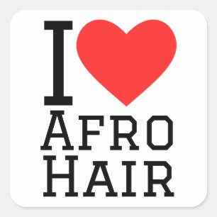 I love Afro hair Square Sticker