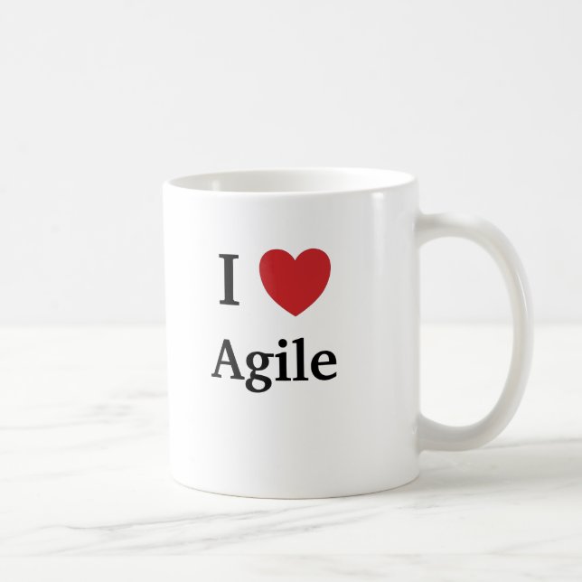 I Love Agile Project Manager Quote PMO Team Gift Coffee Mug (Right)