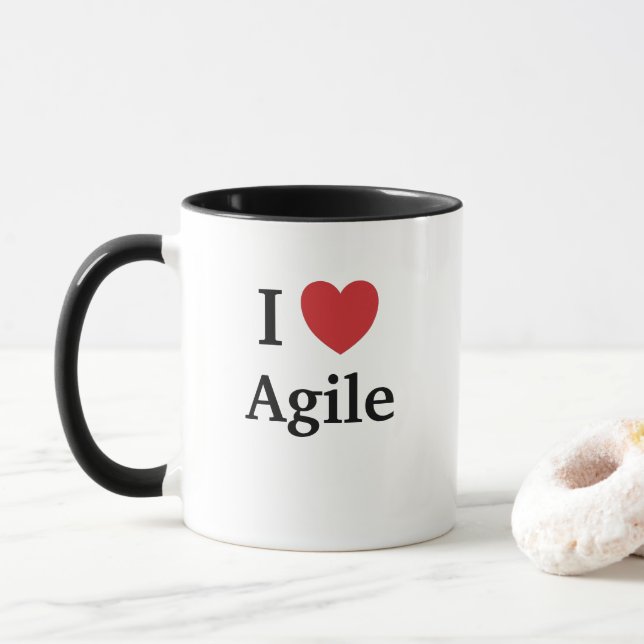 I Love Agile Quote Mug Project Manager Gift Idea (With Donut)