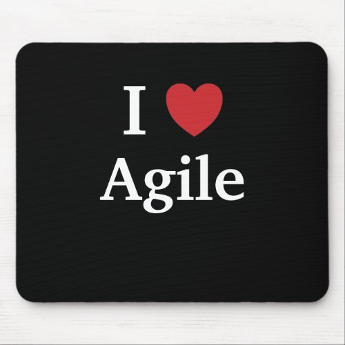 I Love Agile Quote Mug Project Manager Gift Idea Mouse Pad