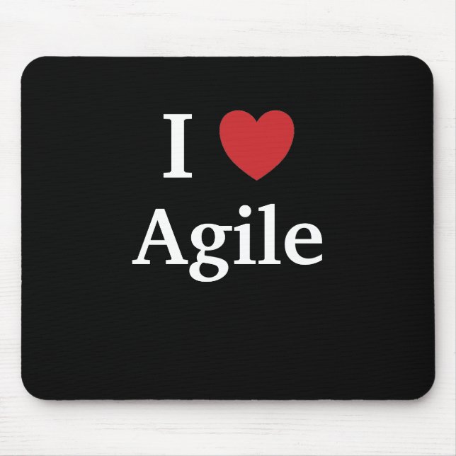 I Love Agile Quote Mug Project Manager Gift Idea Mouse Pad (Front)
