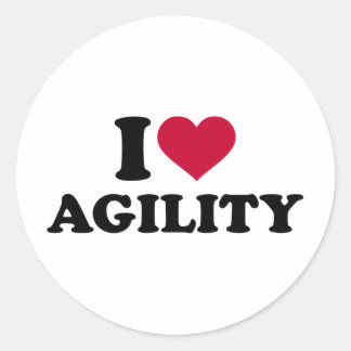 I love agility classic round sticker