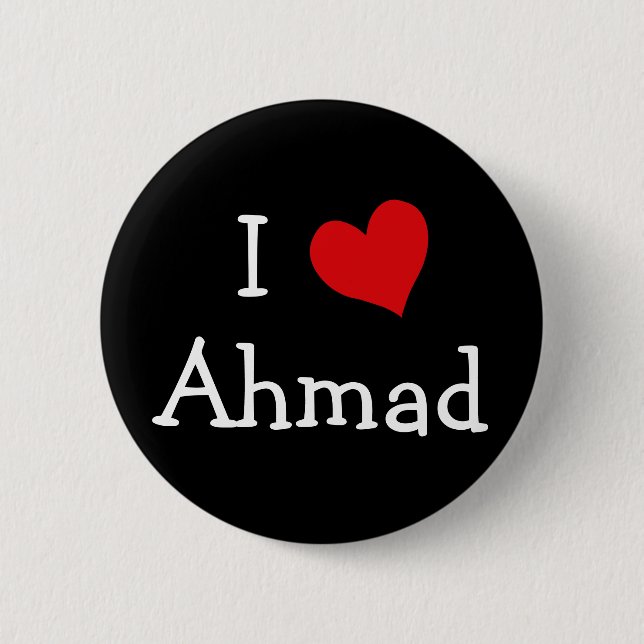 I Love Ahmad Pinback Button (Front)