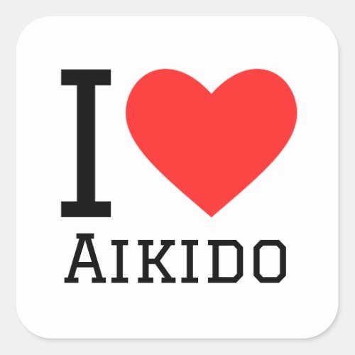 I love aikido square sticker