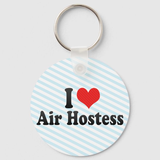 I Love Air Hostess Keychain (Front)