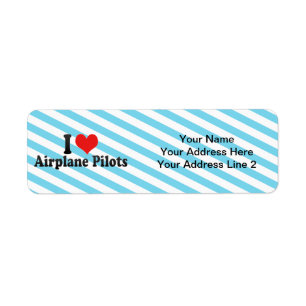 I Love Airplane Pilots Label