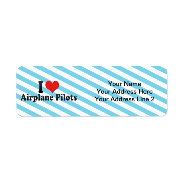 I Love Airplane Pilots Label (Front)