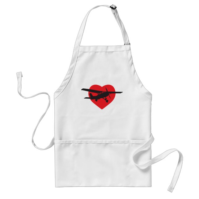 I Love Airplanes Adult Apron (Front)