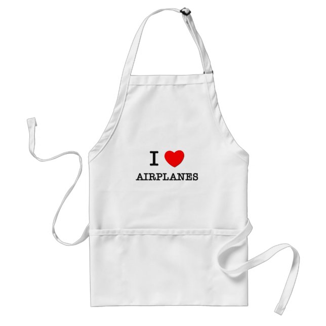 I Love Airplanes Adult Apron (Front)