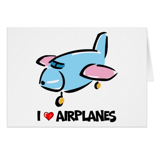 I Love Airplanes Cards (Front Horizontal)