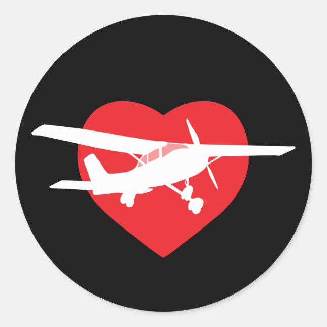 I Love Airplanes Classic Round Sticker (Front)