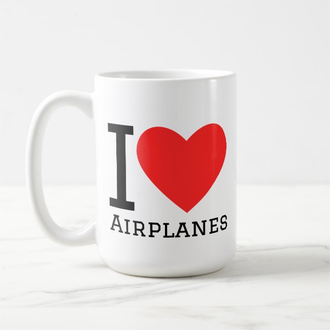 I love airplanes coffee mug (Left)