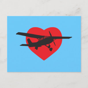 I Love Airplanes Postcard