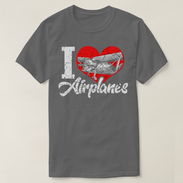 I Love Airplanes T-Shirt (Design Front)