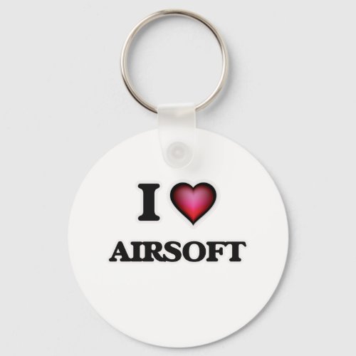 I Love Airsoft Keychain