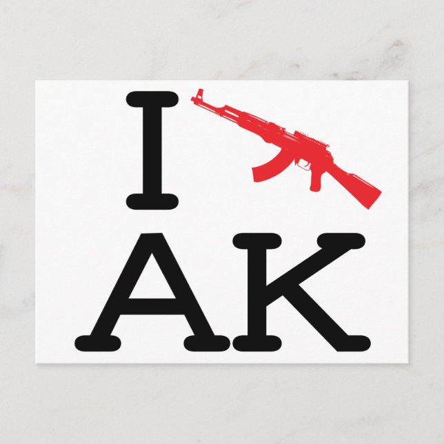 I Love AK - AK47 - Postcard (Front)