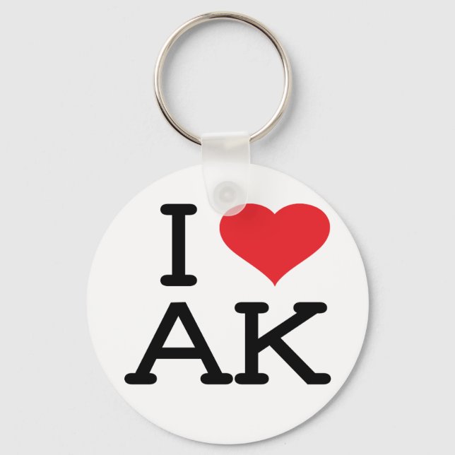 I Love AK - Heart - Keychain (Front)