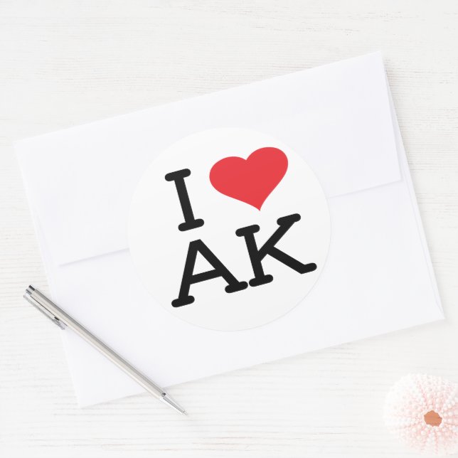 I Love AK - Heart - Sticker 6 pk | Zazzle