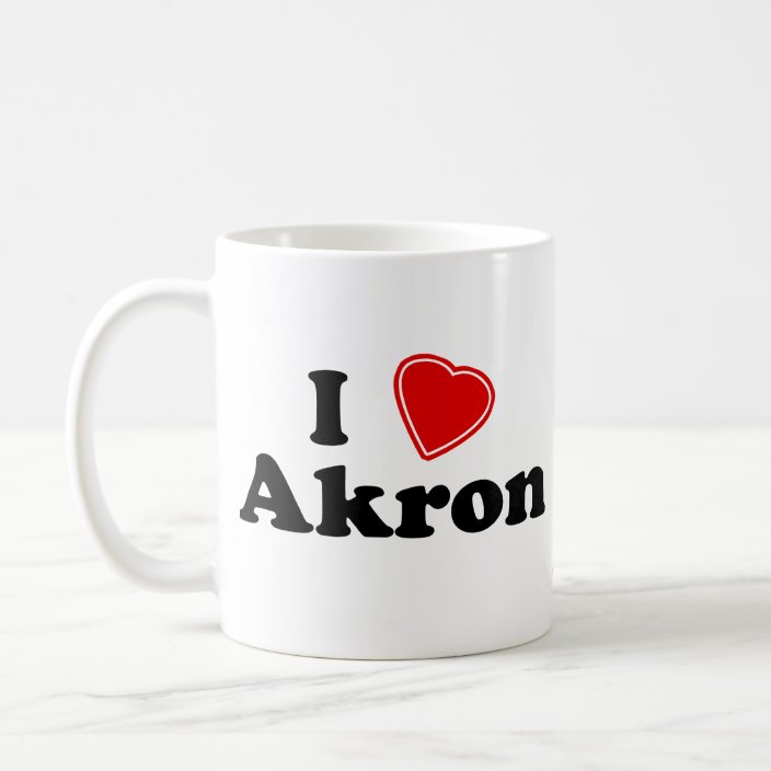 I Love Akron Coffee Mug