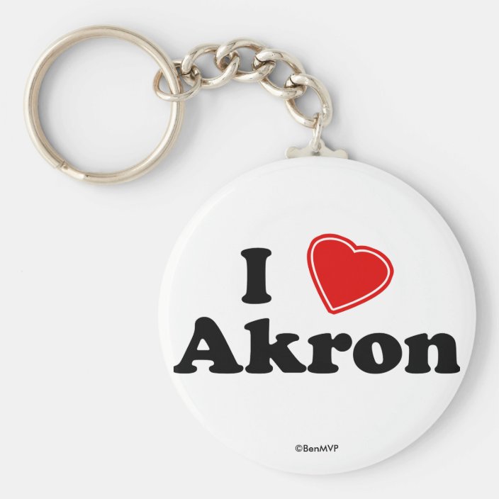 I Love Akron Keychain