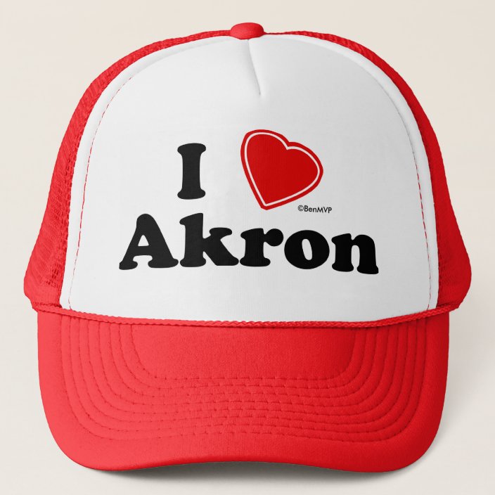 I Love Akron Mesh Hat
