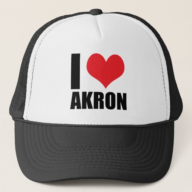 I love Akron Trucker Hat (Front)