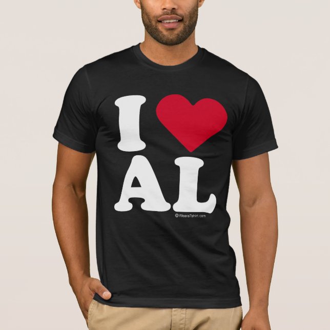 "I LOVE AL"  "I LOVE ALABAMA" T-Shirt (Front)