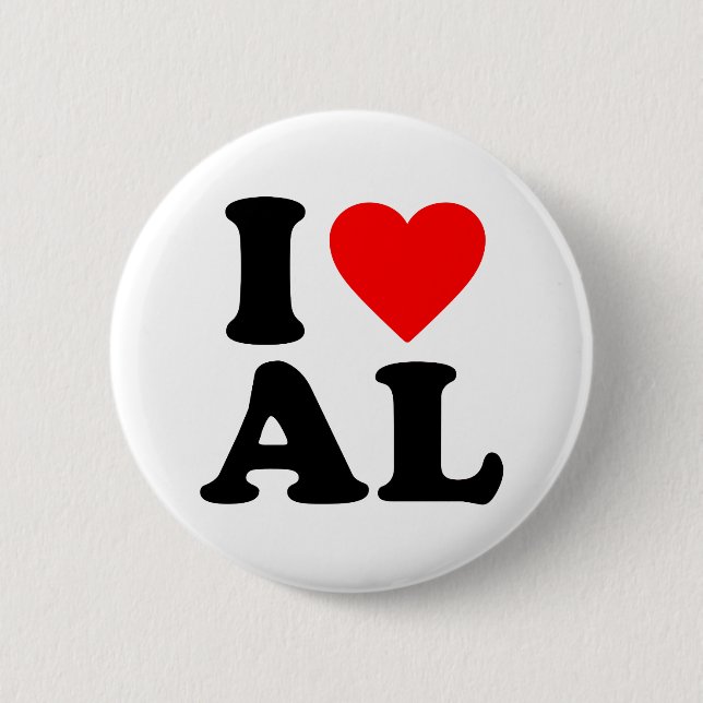 I LOVE AL PINBACK BUTTON (Front)