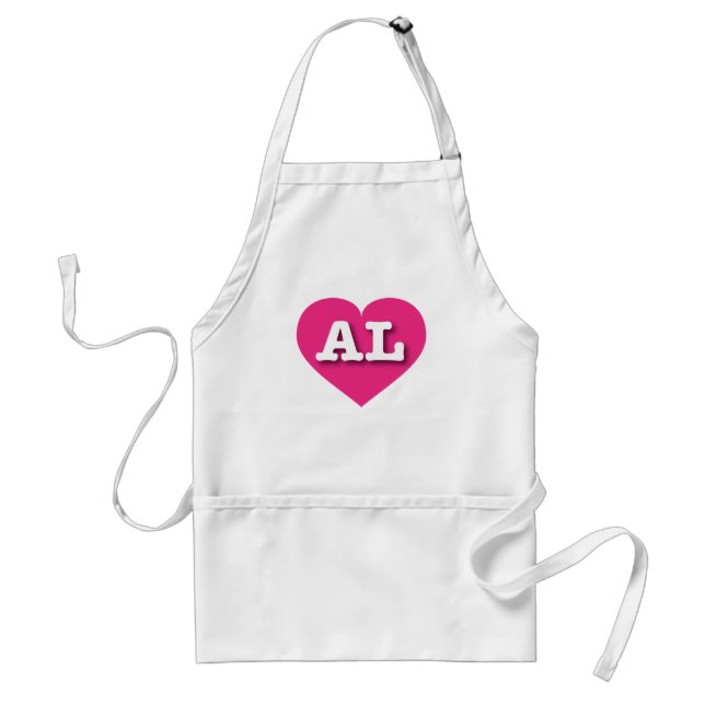 I love Alabama - AL hot pink heart Adult Apron (Front)