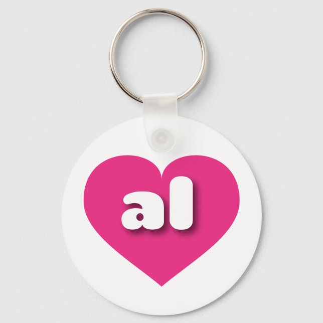 I love Alabama - al hot pink heart  Keychain (Front)