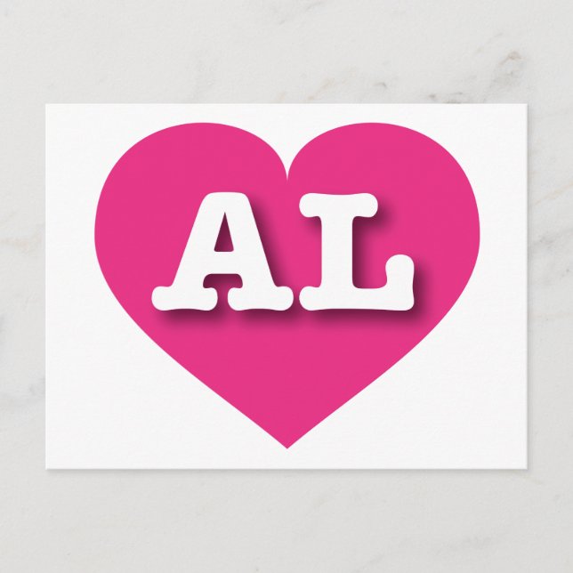 I love Alabama - AL hot pink heart Postcard (Front)