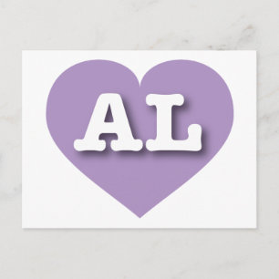 I love Alabama - AL lavender heart Postcard