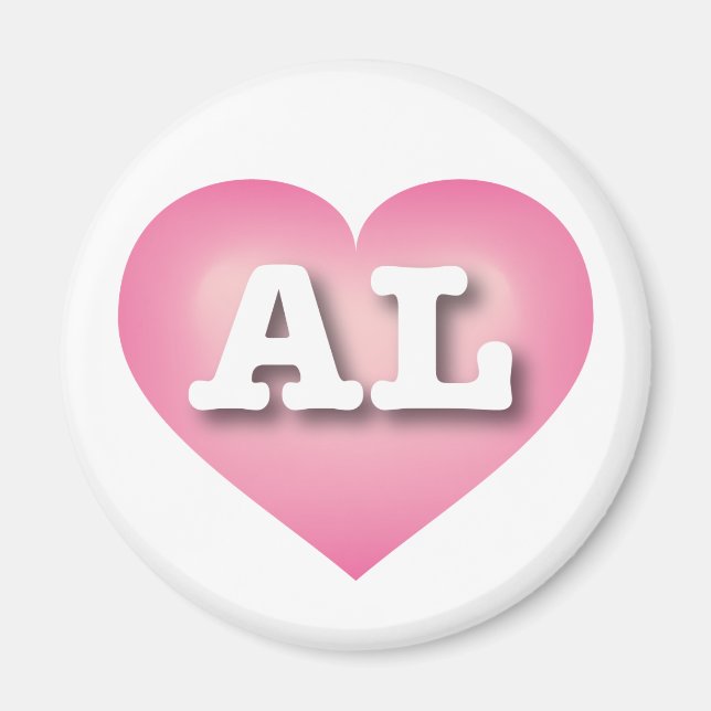 I love Alabama - AL pink fade heart Magnet (Front)