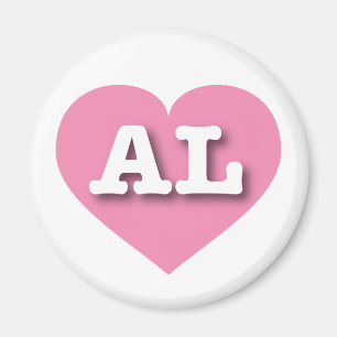 I love Alabama - AL pink heart Magnet