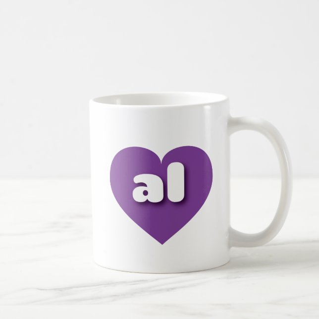 I love Alabama - al purple heart Coffee Mug (Right)