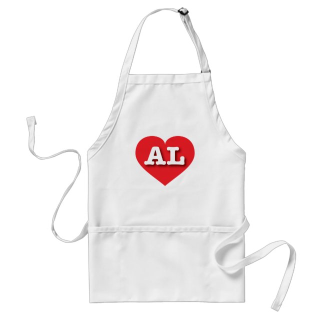 I love Alabama  - AL red heart Adult Apron (Front)