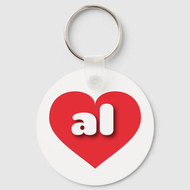 I love Alabama - al red heart  Keychain (Front)