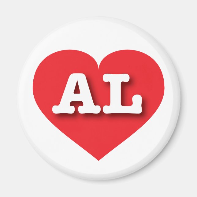 I love Alabama  - AL red heart Magnet (Front)