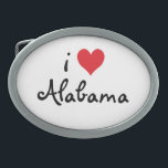 I Love Alabama Belt Buckle<br><div class="desc">An 'I Love Alabama" customizable red heart design.</div>