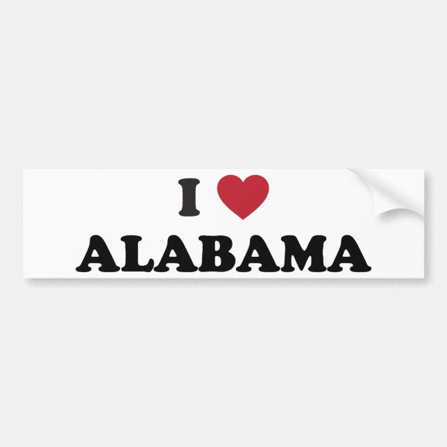 I Love Alabama Bumper Sticker (Front)