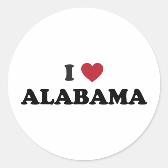 I Love Alabama Classic Round Sticker