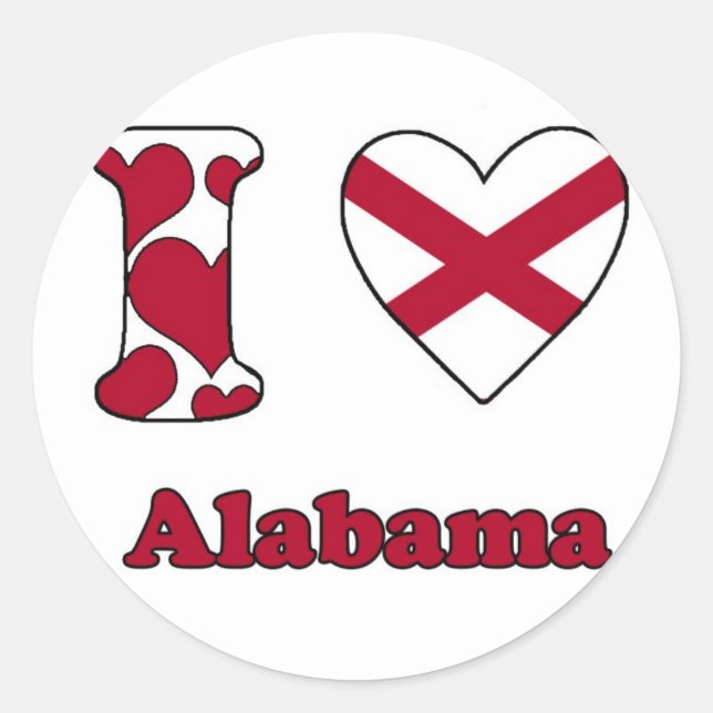 I love Alabama Classic Round Sticker (Front)