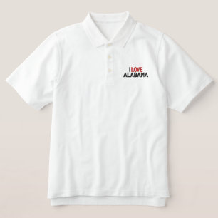 I LOVE ALABAMA EMBROIDERED POLO SHIRT