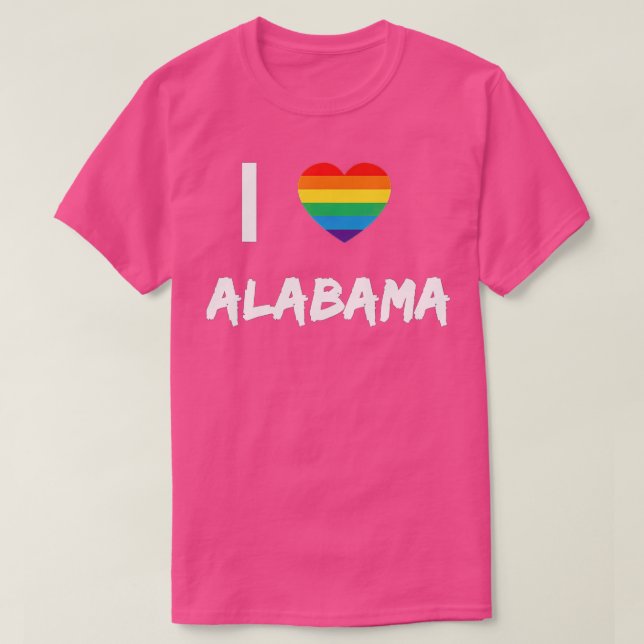 I Love Alabama Gay Pride LBG  T-Shirt (Design Front)