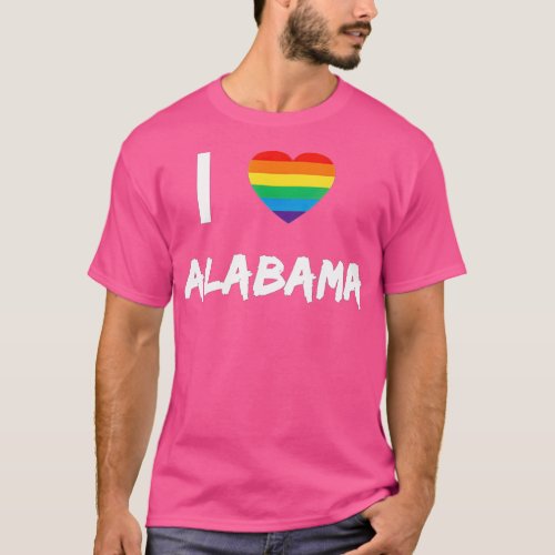 I Love Alabama Gay Pride LBG  T_Shirt