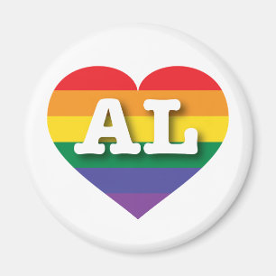 I Love Alabama Rainbow Heart Magnet