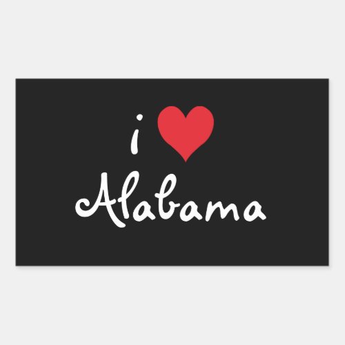 I Love Alabama Rectangular Sticker