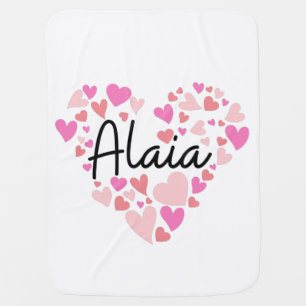 I love Alaia - hearts for Alaia Baby Blanket