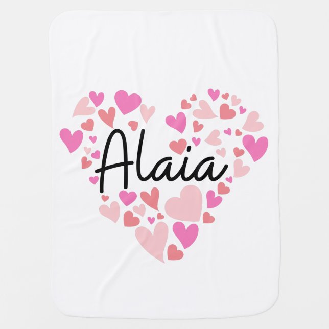 I love Alaia - hearts for Alaia Baby Blanket (Front)