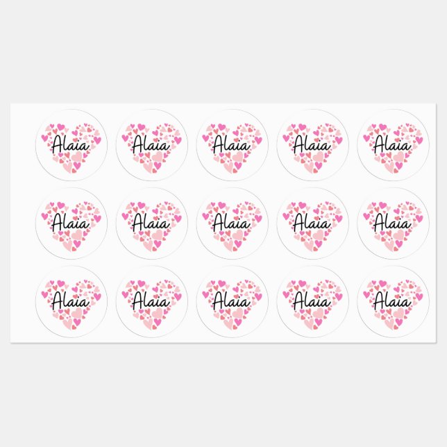 I love Alaia - hearts for Alaia Kids' Labels (Sheet)